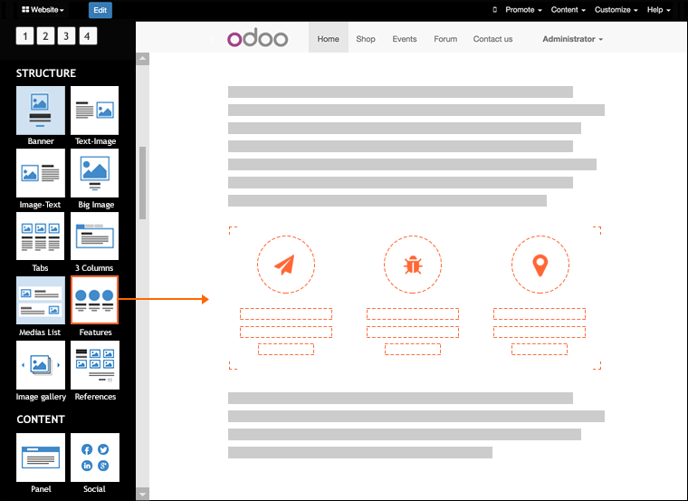 Odoo Blog Builder Layout