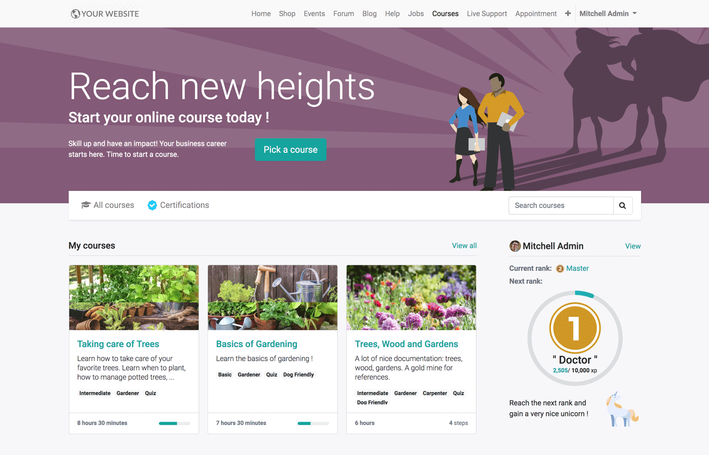 Odoo e-learning platform